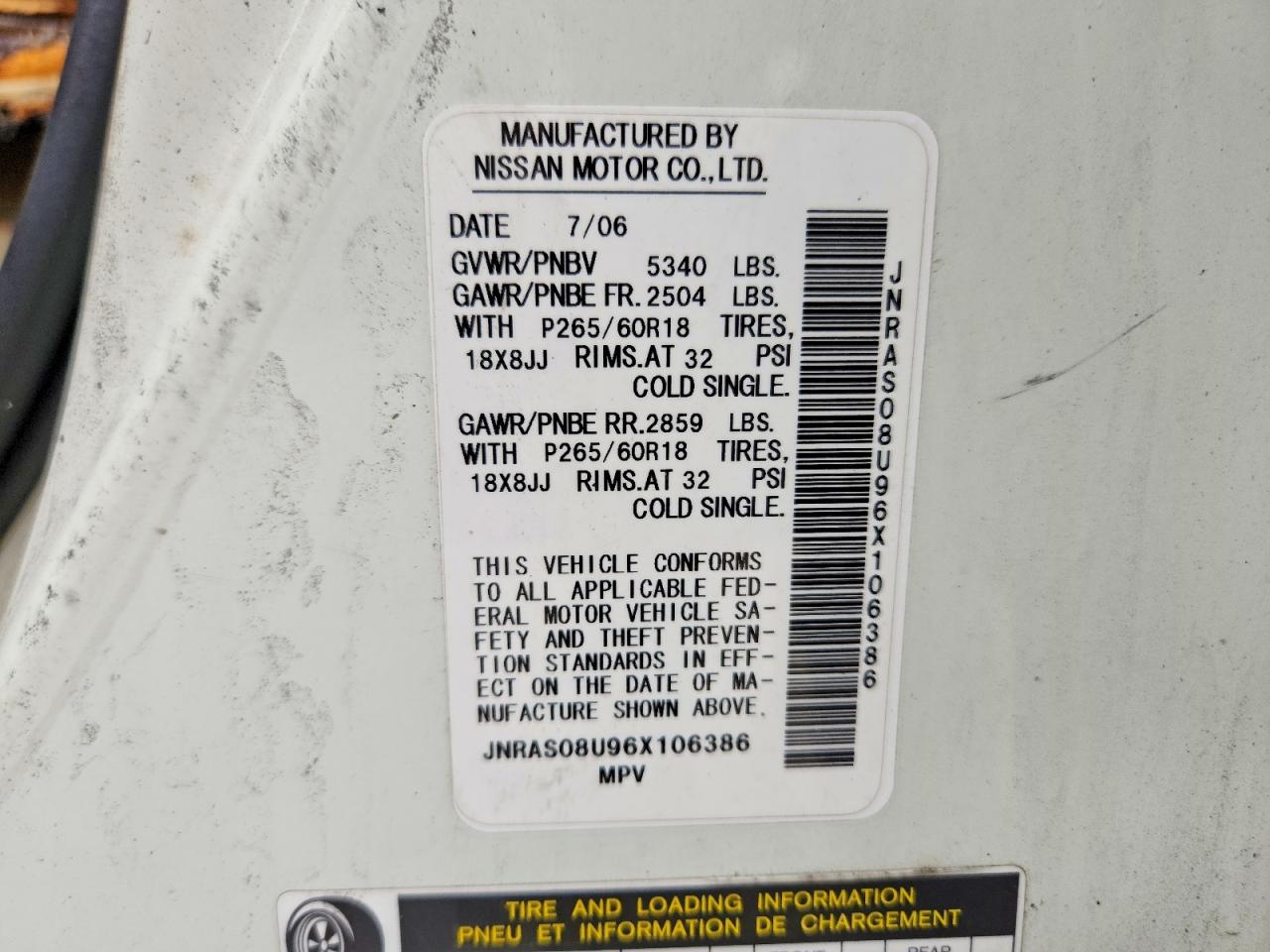 2006 INFINITI FX35