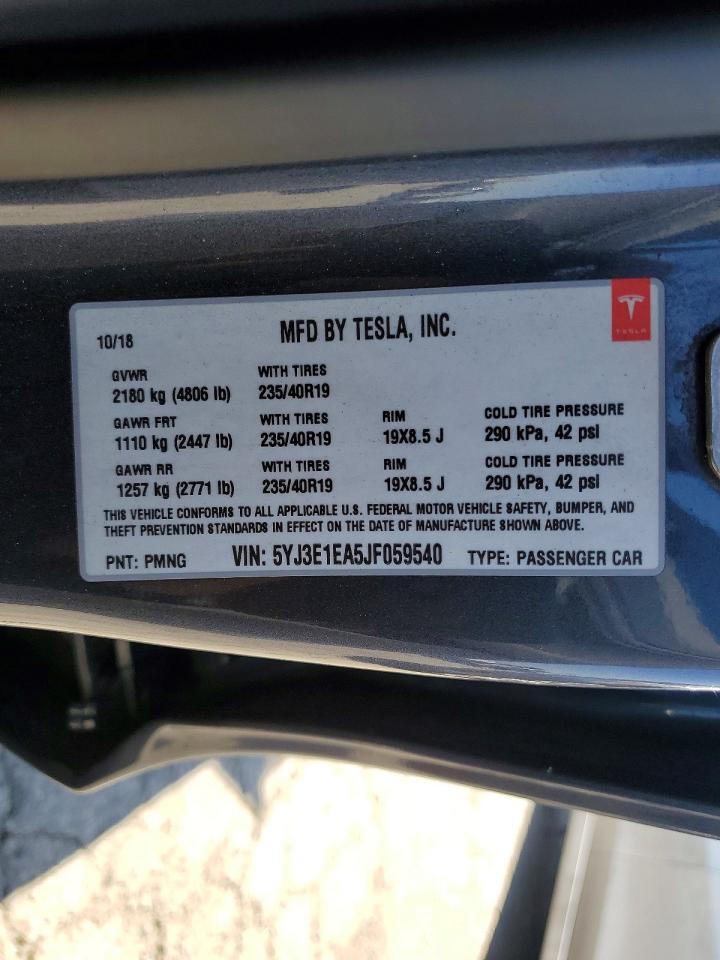 2018 TESLA MODEL 3