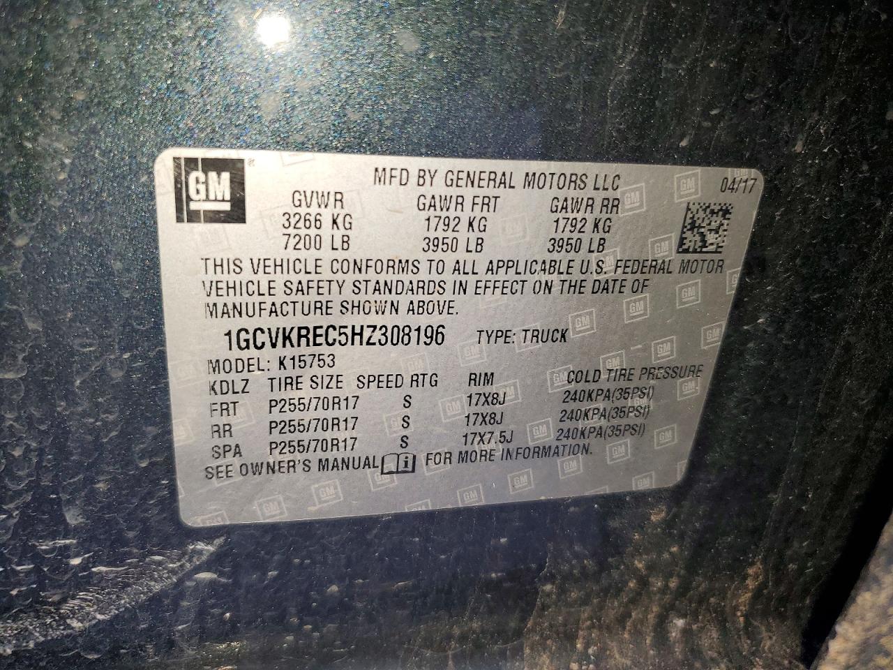 2017 CHEVROLET SILVERADO