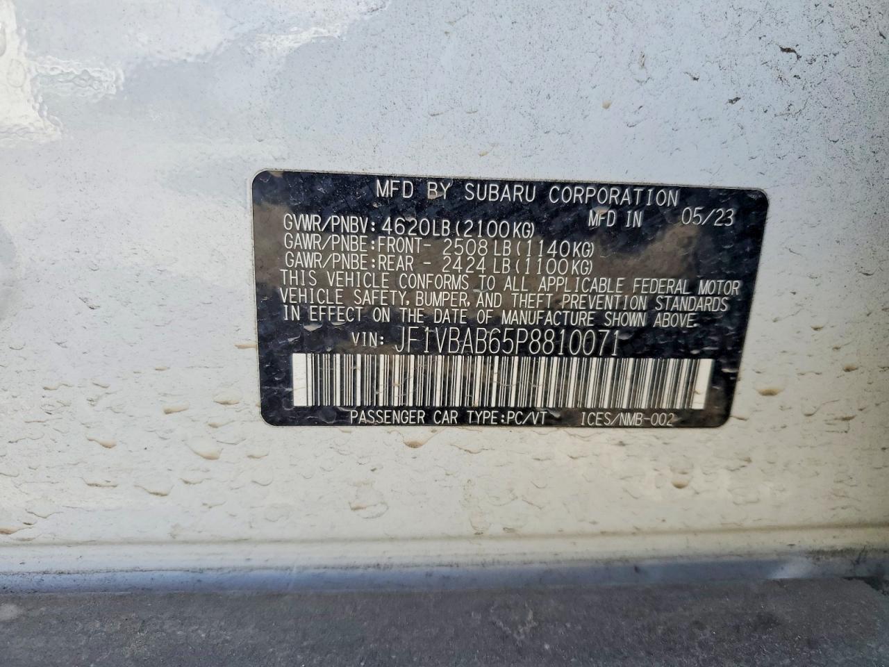 2023 SUBARU WRX