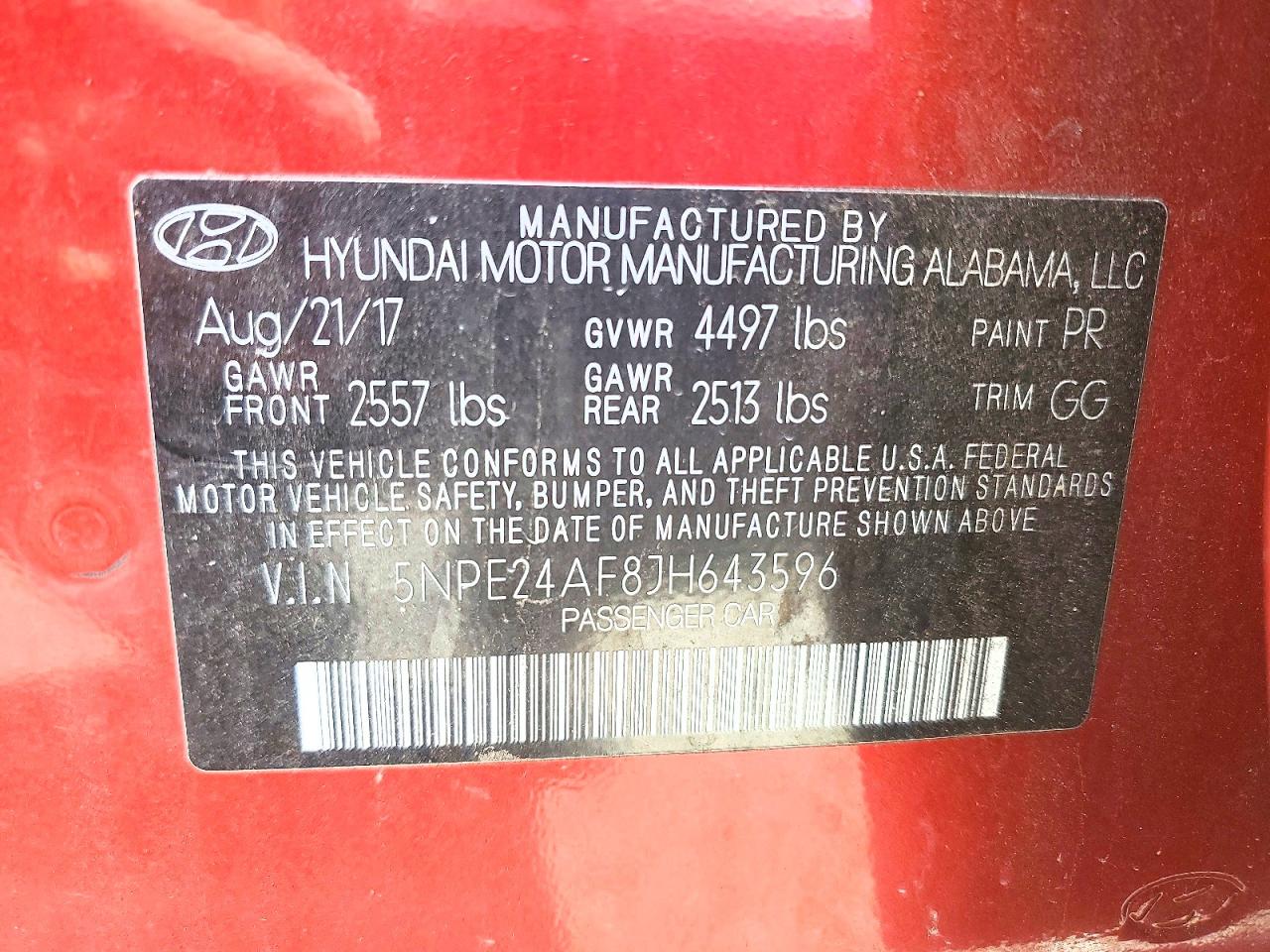 2018 HYUNDAI SONATA