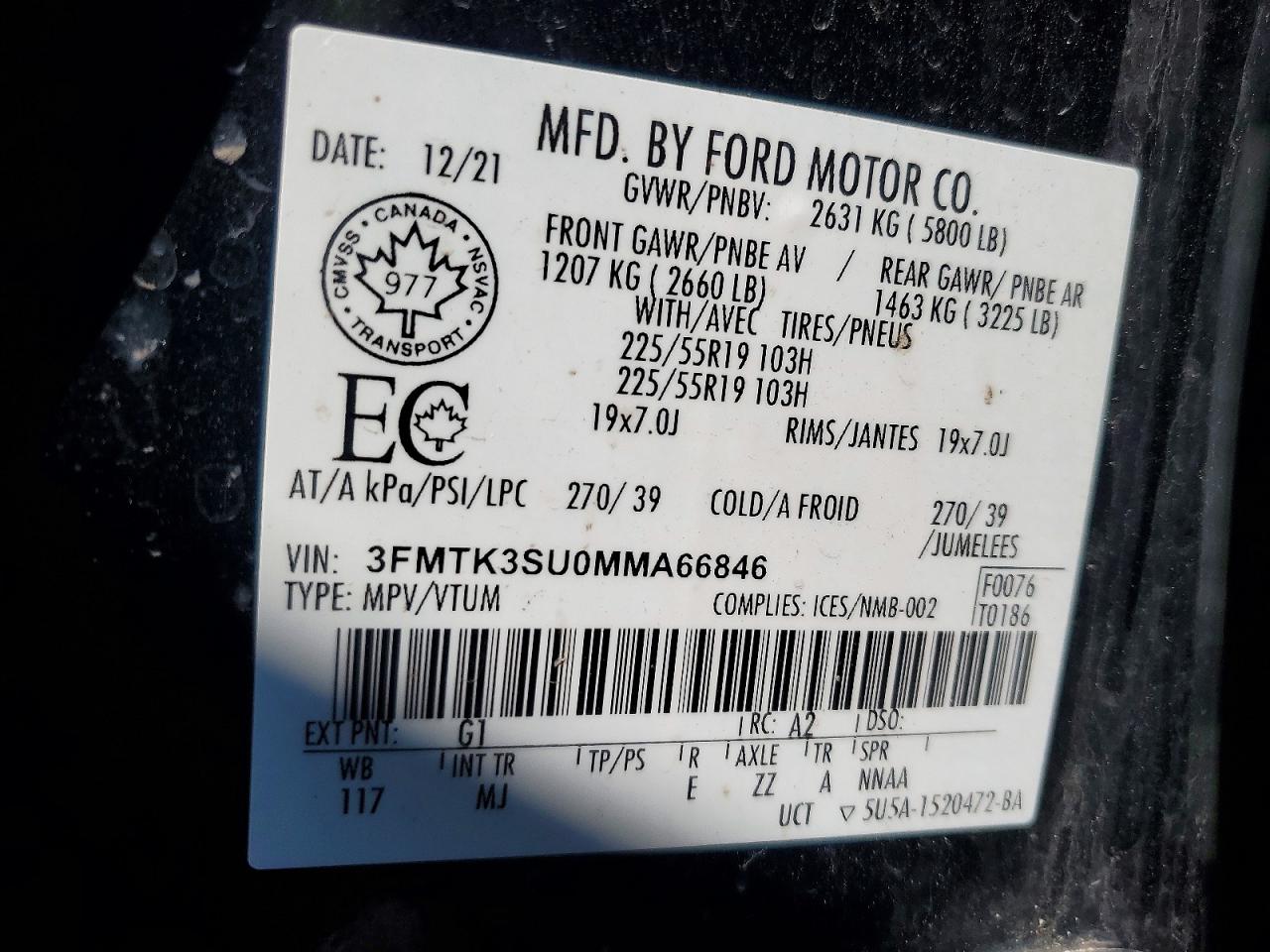 2021 FORD MUSTANG