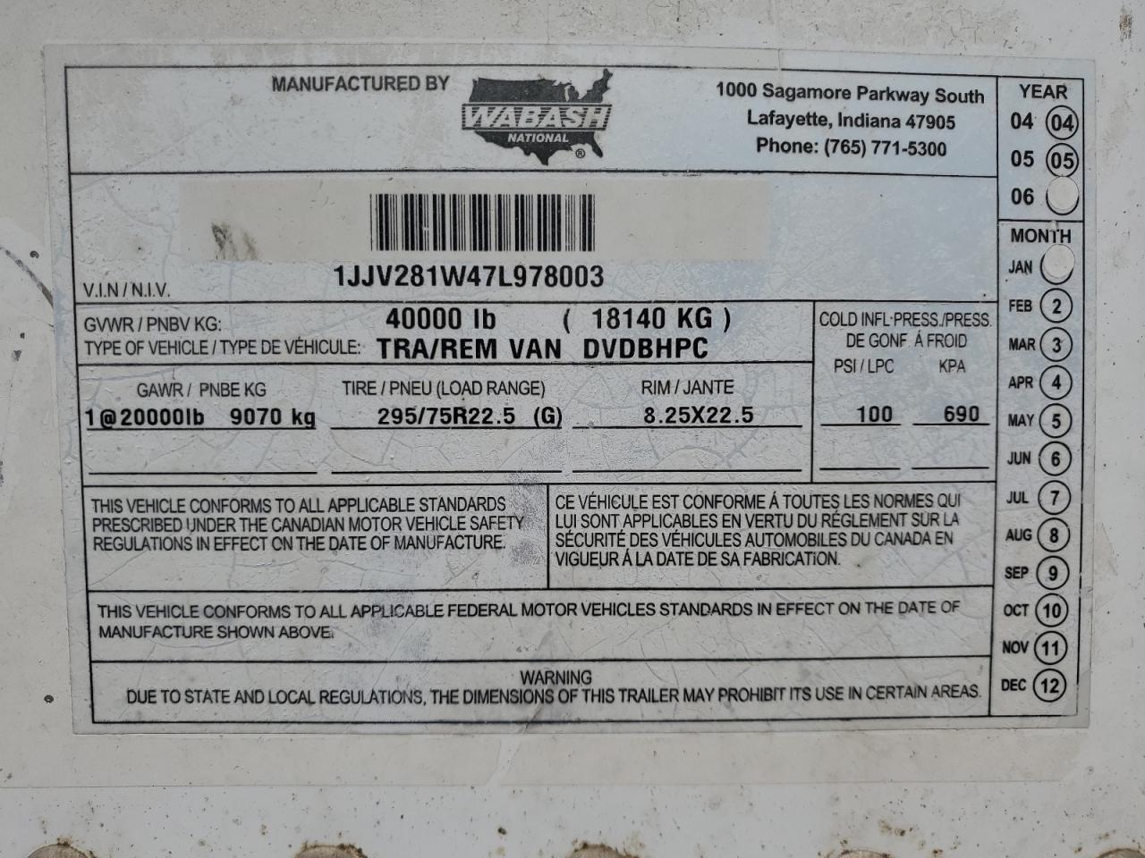 2007 WABASH ALL Models