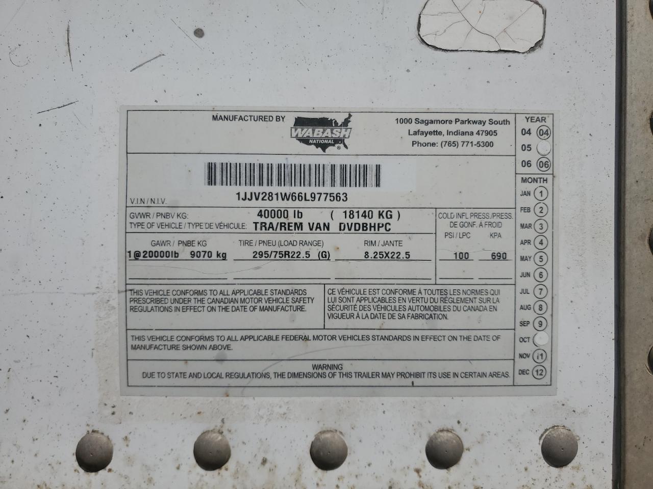 2006 WABA DRY VAN TR