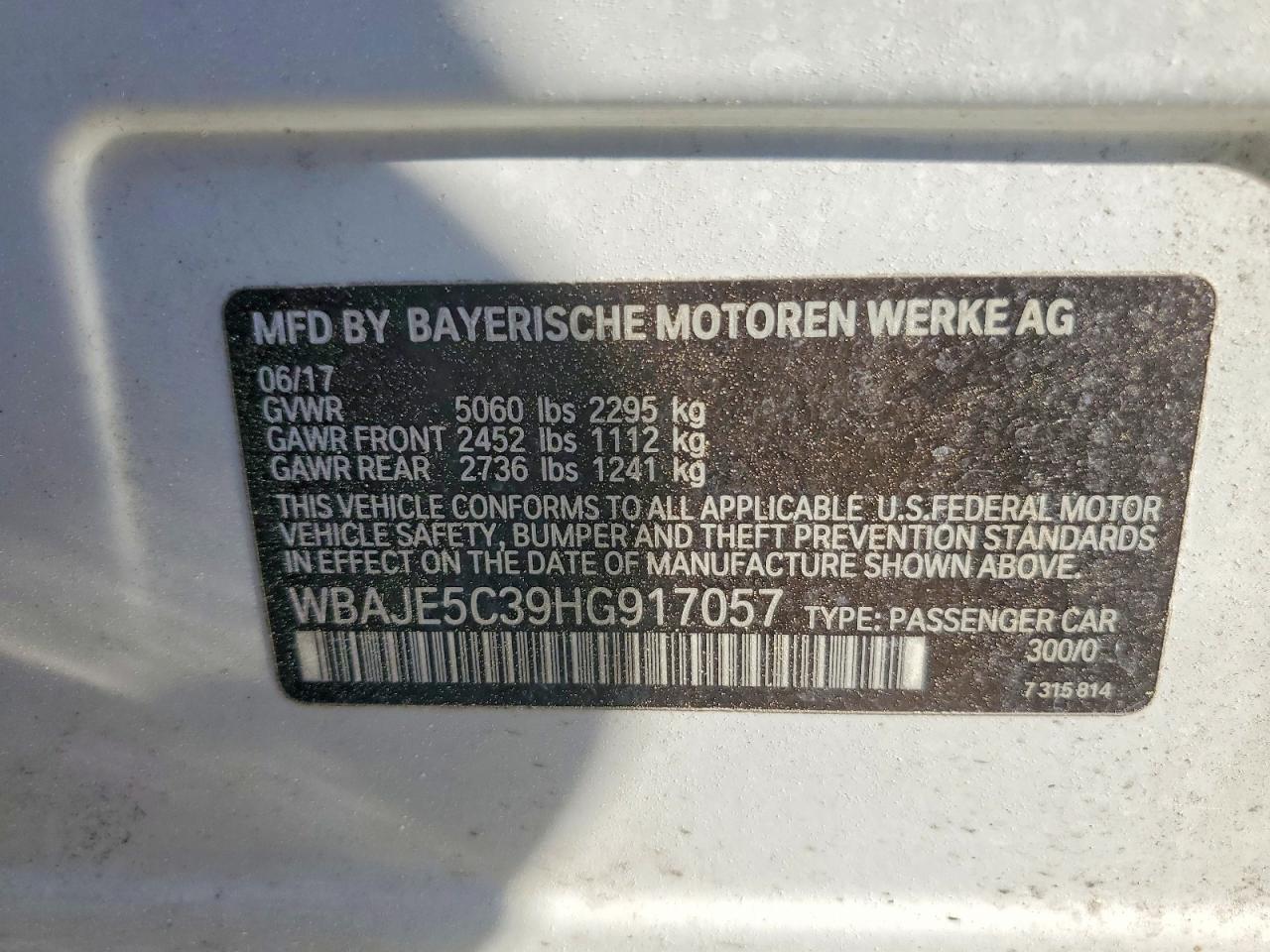 2017 BMW 5 SERIES