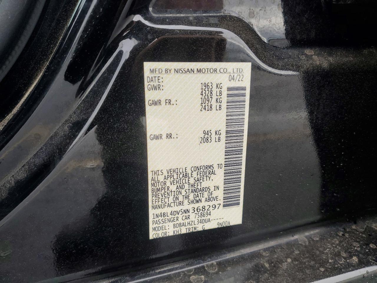 2022 NISSAN ALTIMA