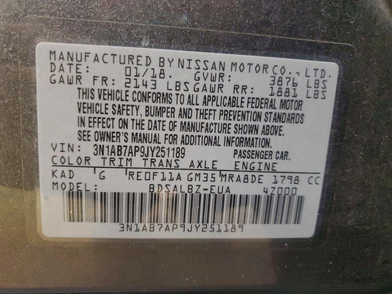 2018 NISSAN SENTRA