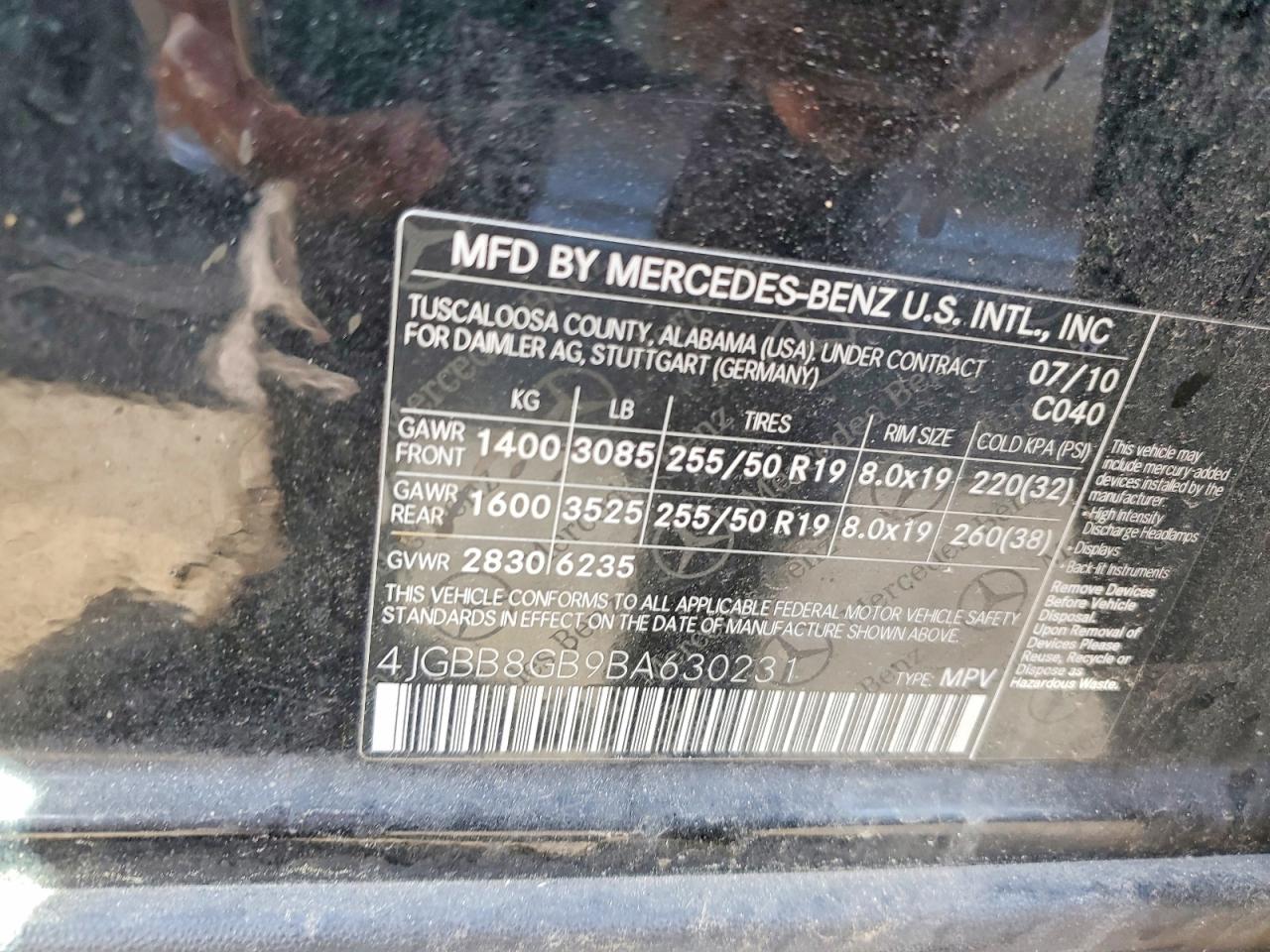 2011 MERCEDES-BENZ M-CLASS