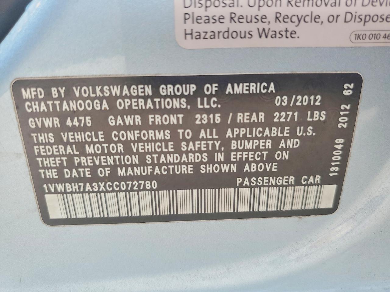 2012 VOLKSWAGEN PASSAT