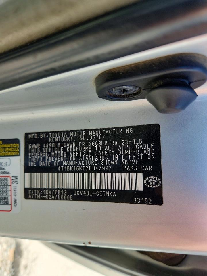 2007 TOYOTA CAMRY