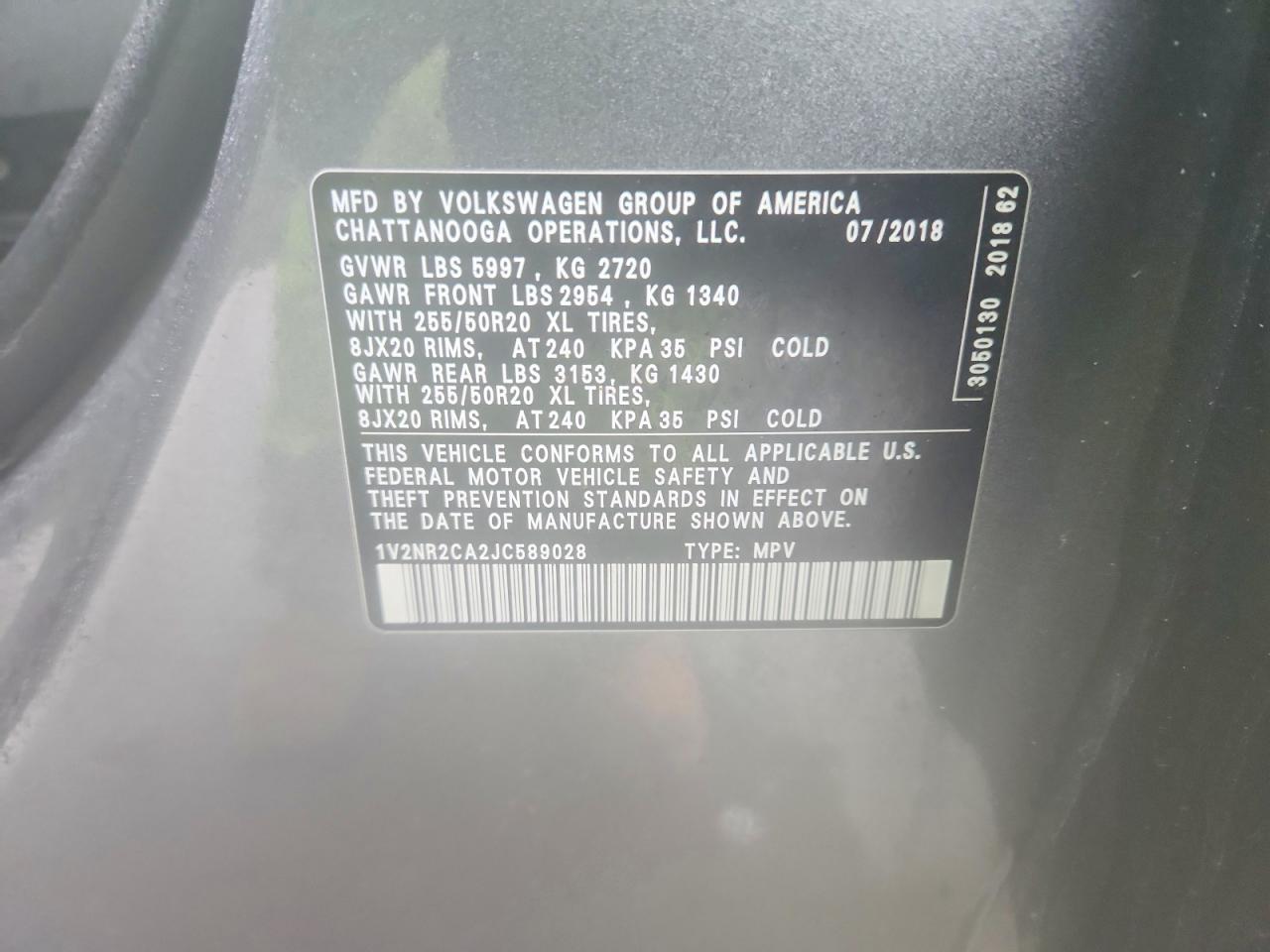 2018 VOLKSWAGEN ATLAS