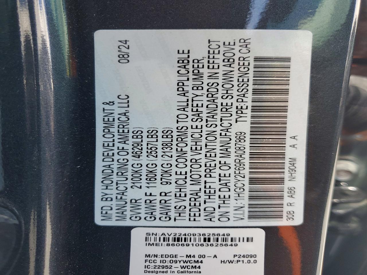 2024 HONDA ACCORD