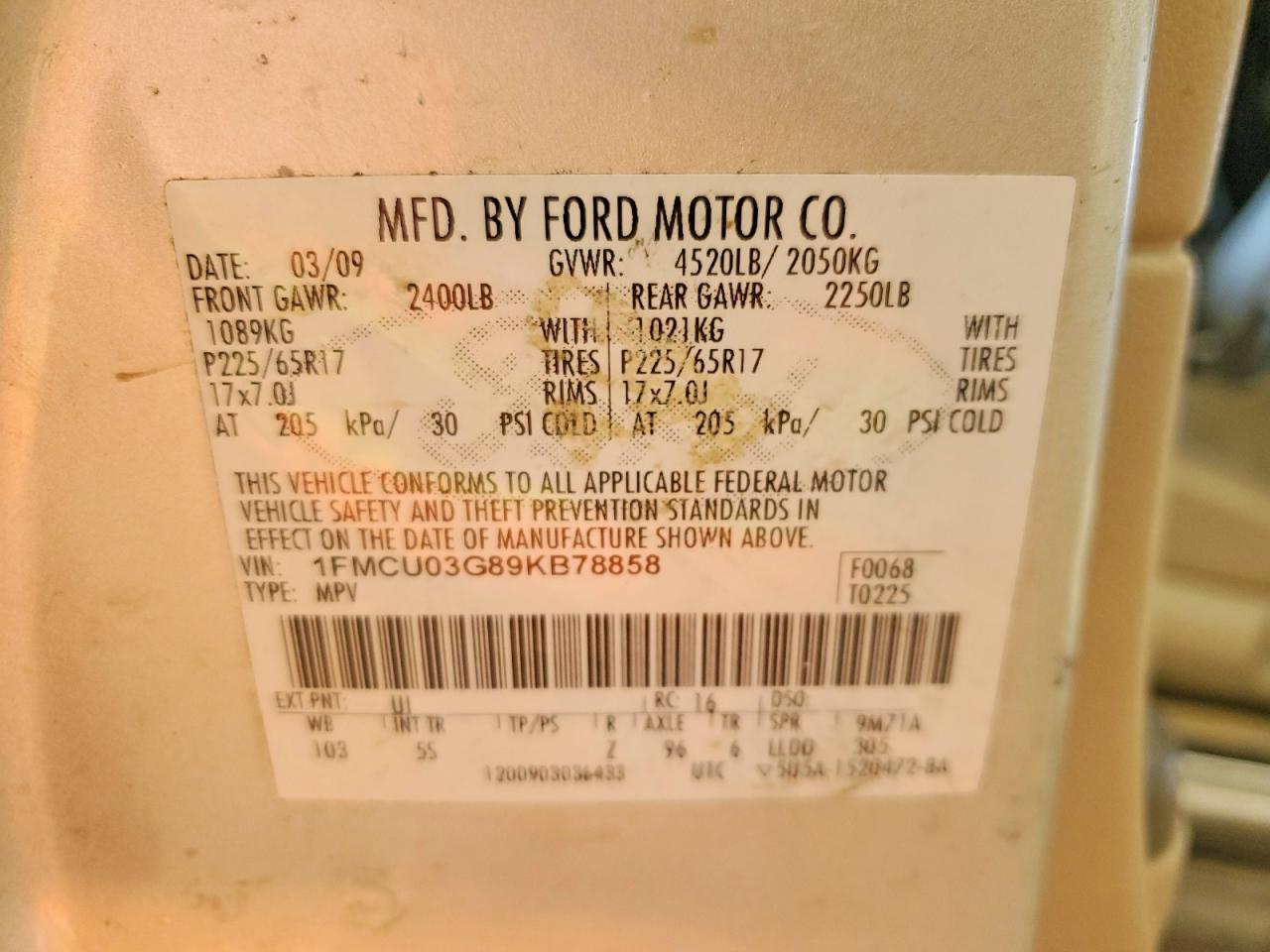 2009 FORD ESCAPE