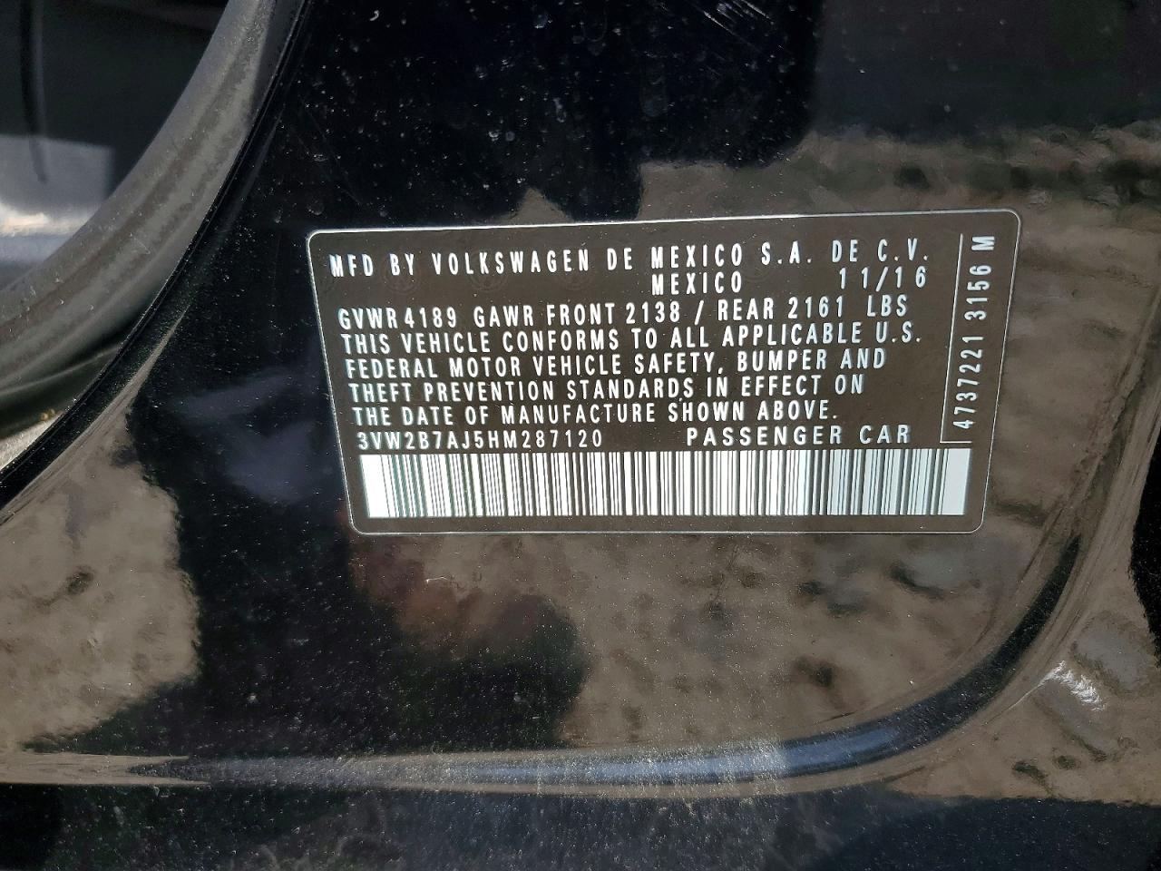 2017 VOLKSWAGEN JETTA