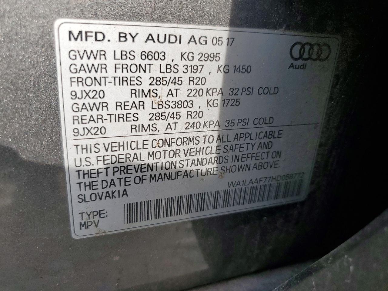 2017 AUDI Q7