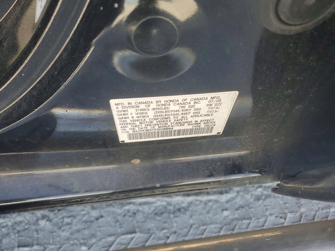 2007 HONDA RIDGELINE