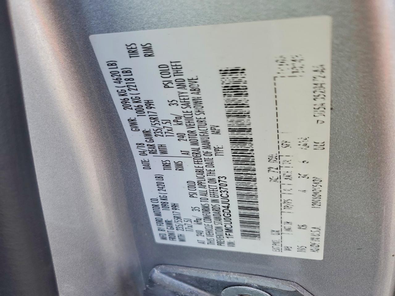 2018 FORD ESCAPE