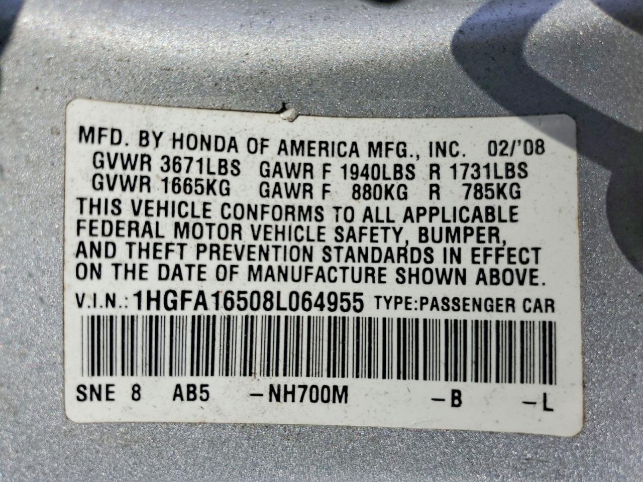 2008 HONDA CIVIC