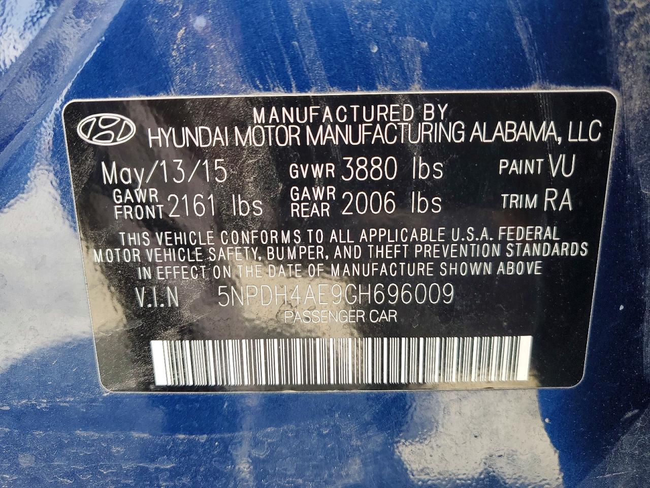 2016 HYUNDAI ELANTRA