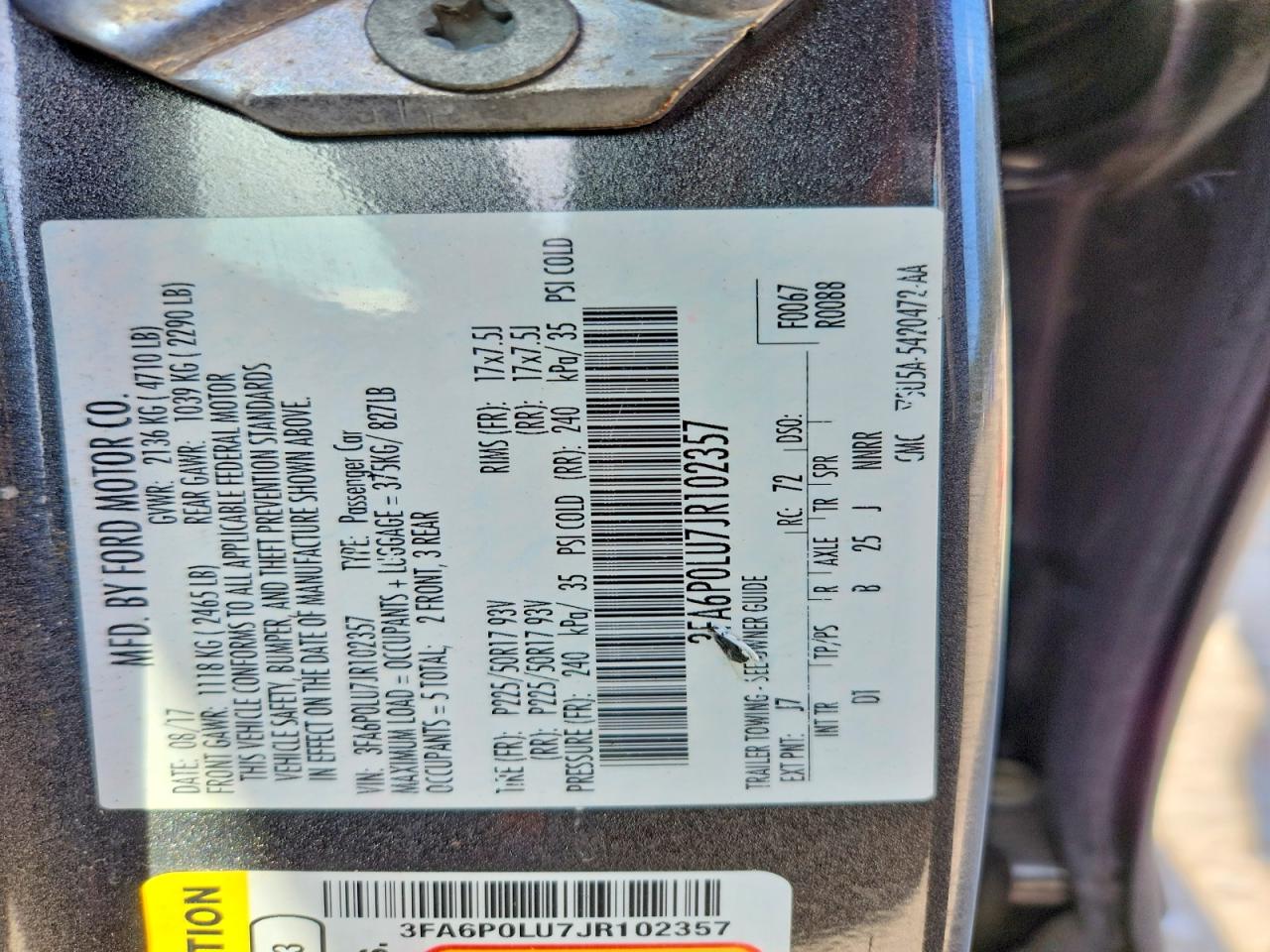 2018 FORD FUSION