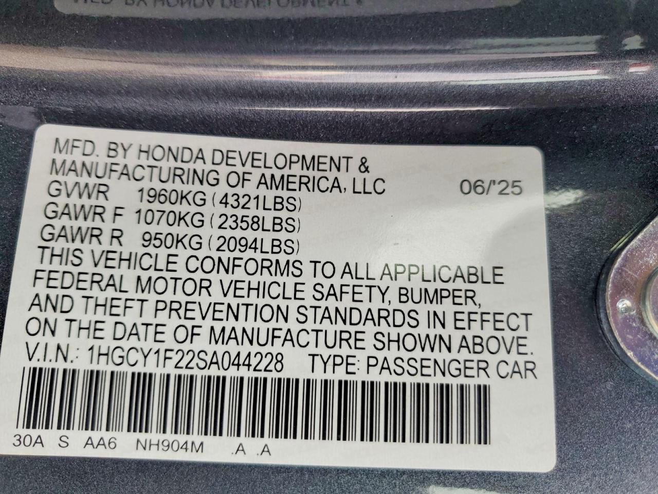 2025 HONDA ACCORD