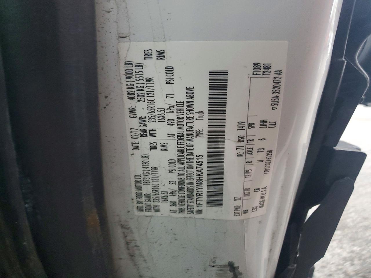 2017 FORD TRANSIT