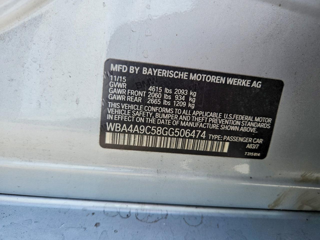 2016 BMW 4 SERIES