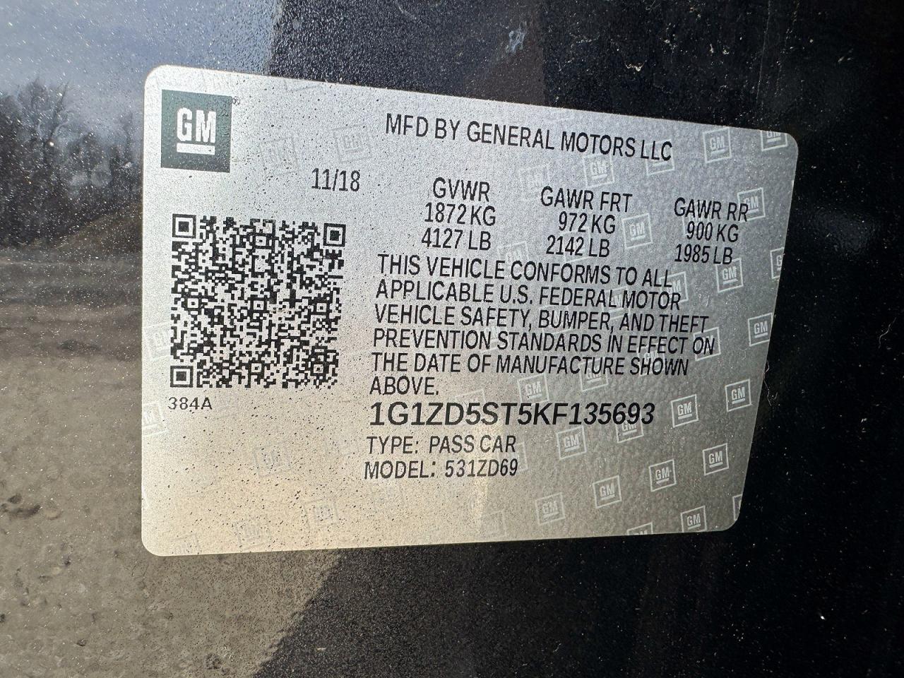 2019 CHEVROLET MALIBU