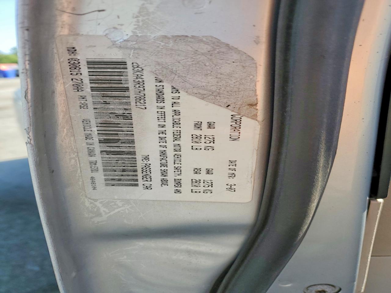 2007 DODGE CHARGER