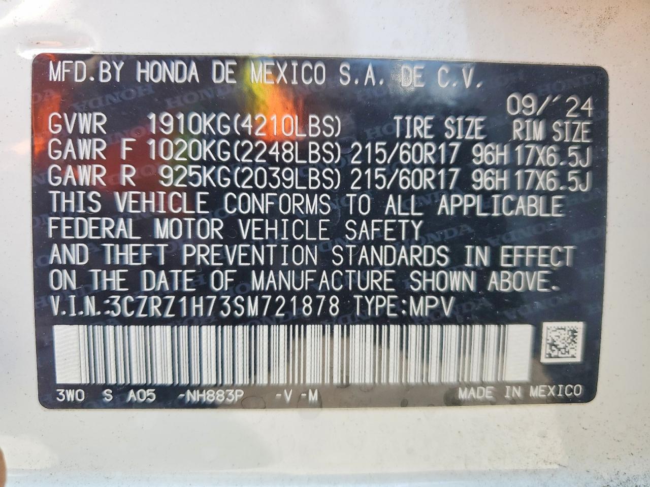 2025 HONDA HR-V