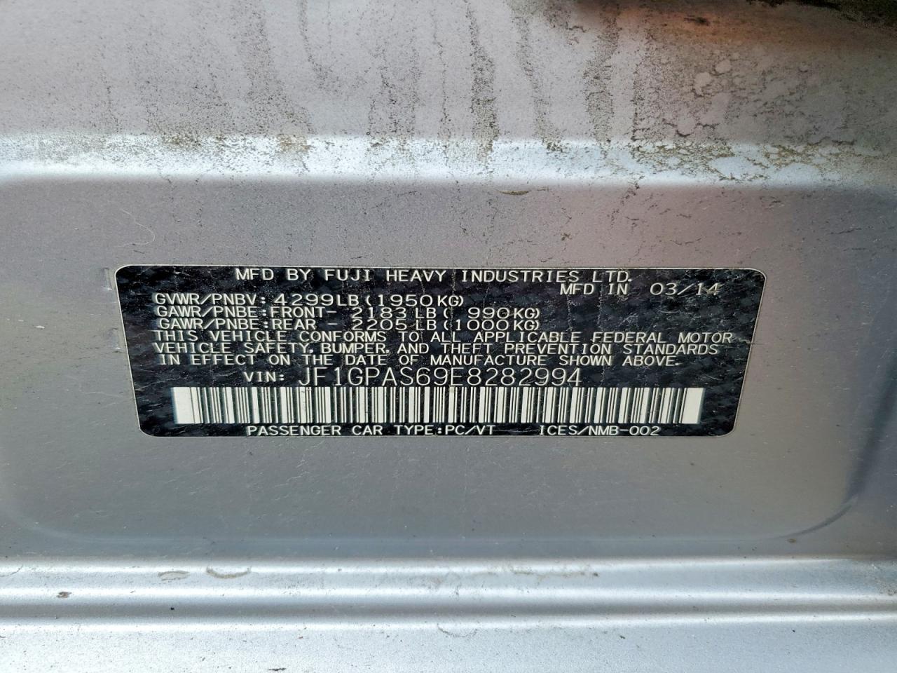 2014 SUBARU IMPREZA