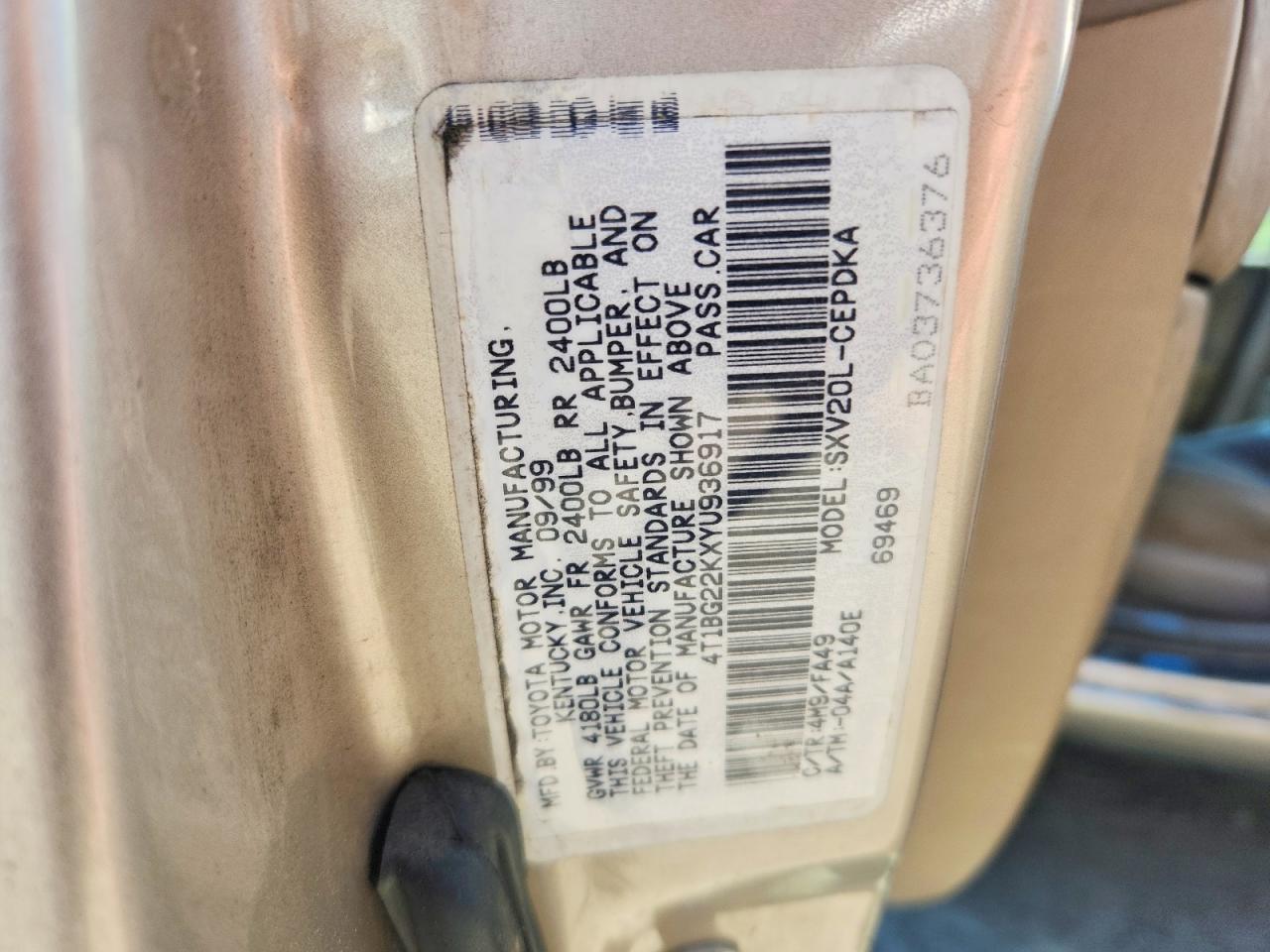 2000 TOYOTA CAMRY