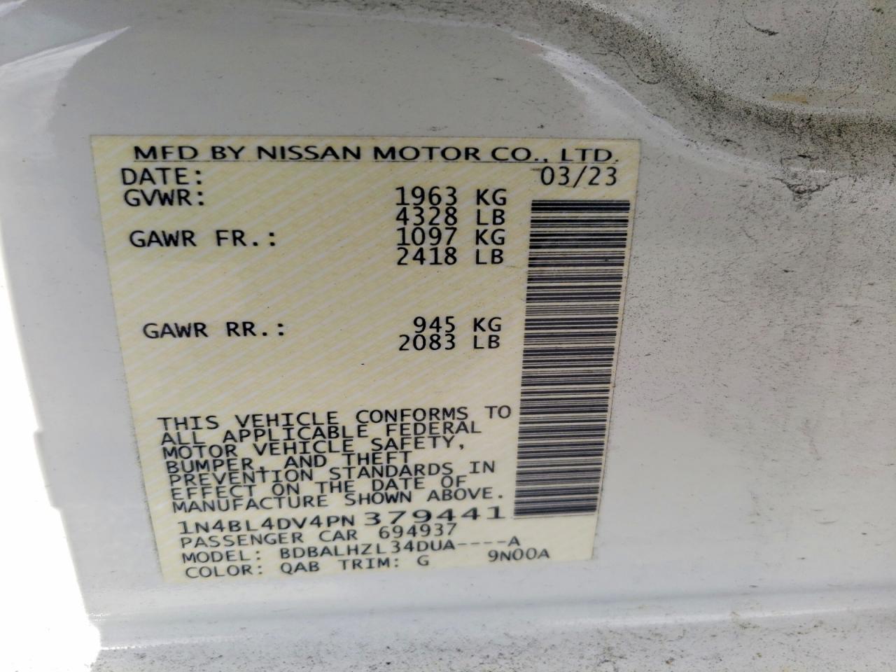 2023 NISSAN ALTIMA