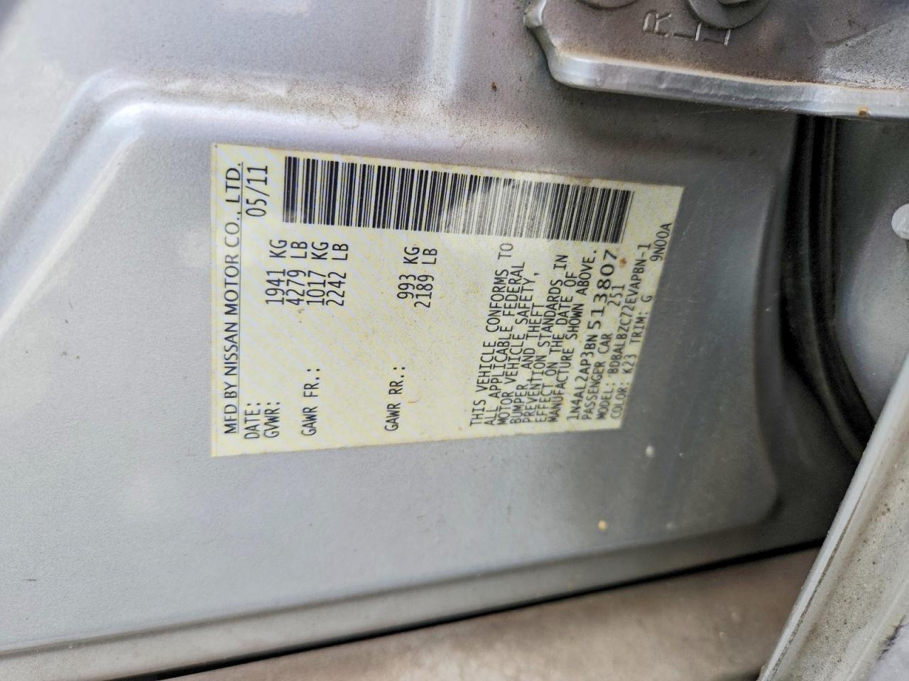 2011 NISSAN ALTIMA