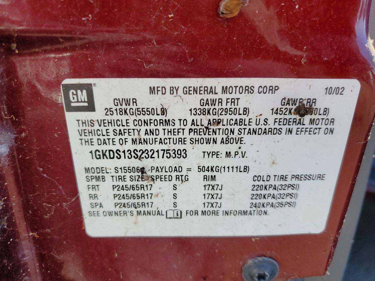 2003 GMC ENVOY