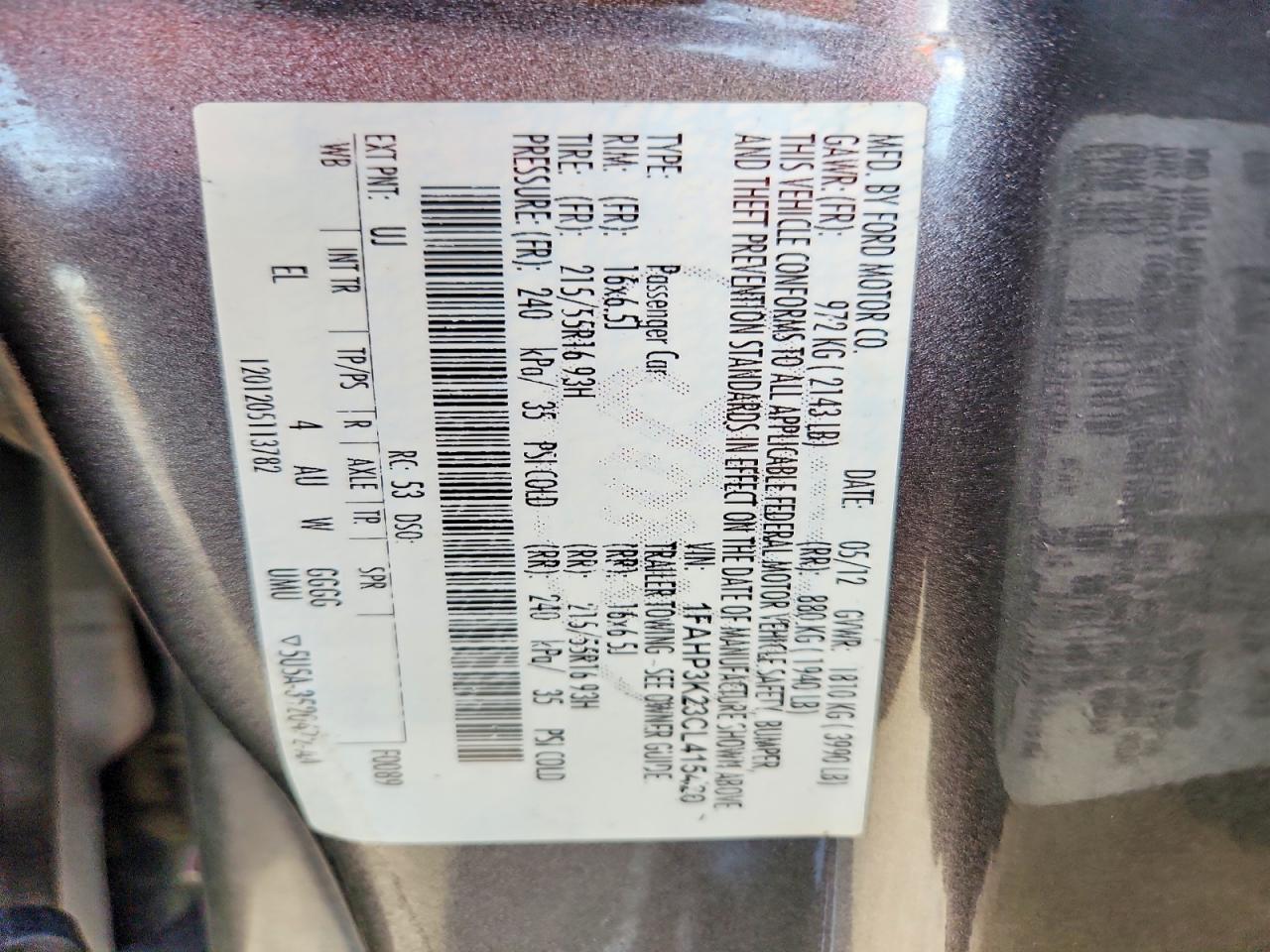 2012 FORD FOCUS