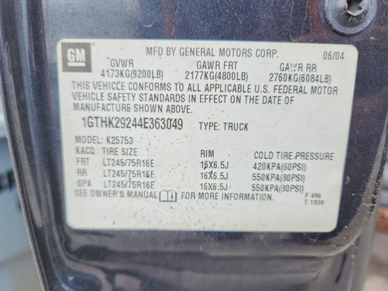 2004 GMC SIERRA