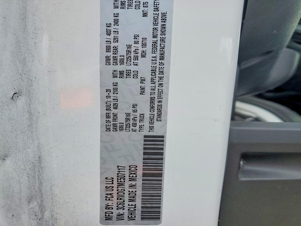 2021 RAM PROMASTER