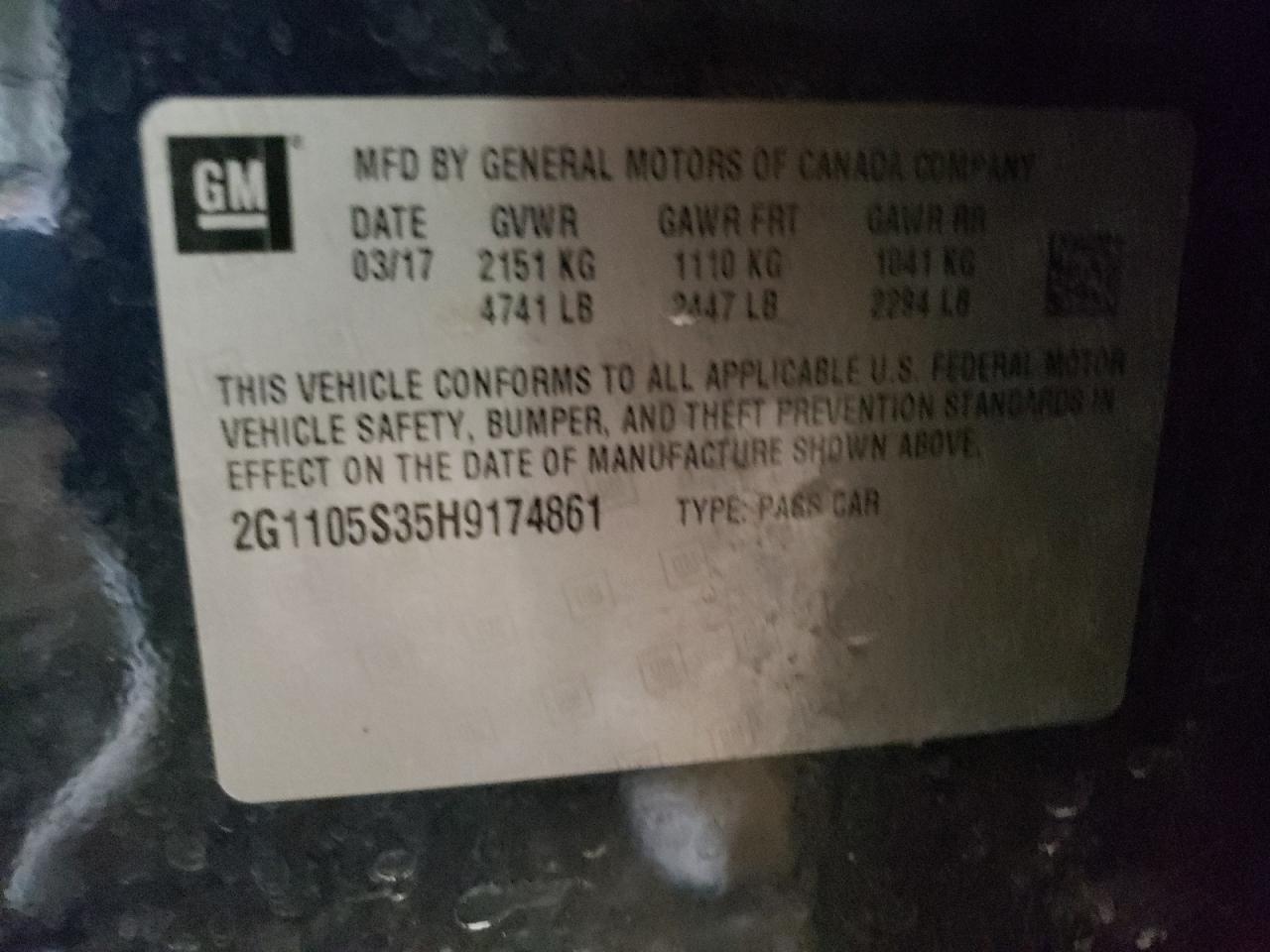 2017 CHEV IMPALA