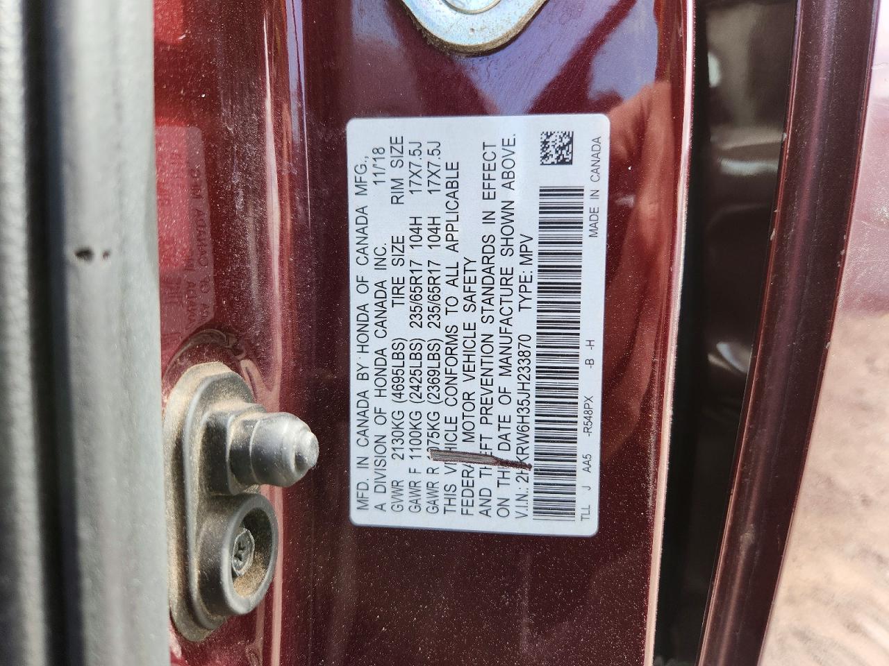 2018 HONDA CRV