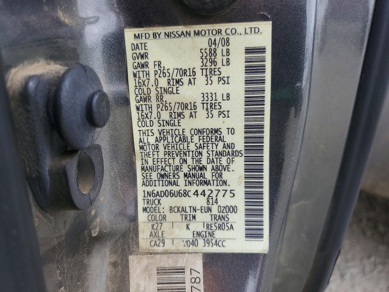2008 NISSAN FRONTIER