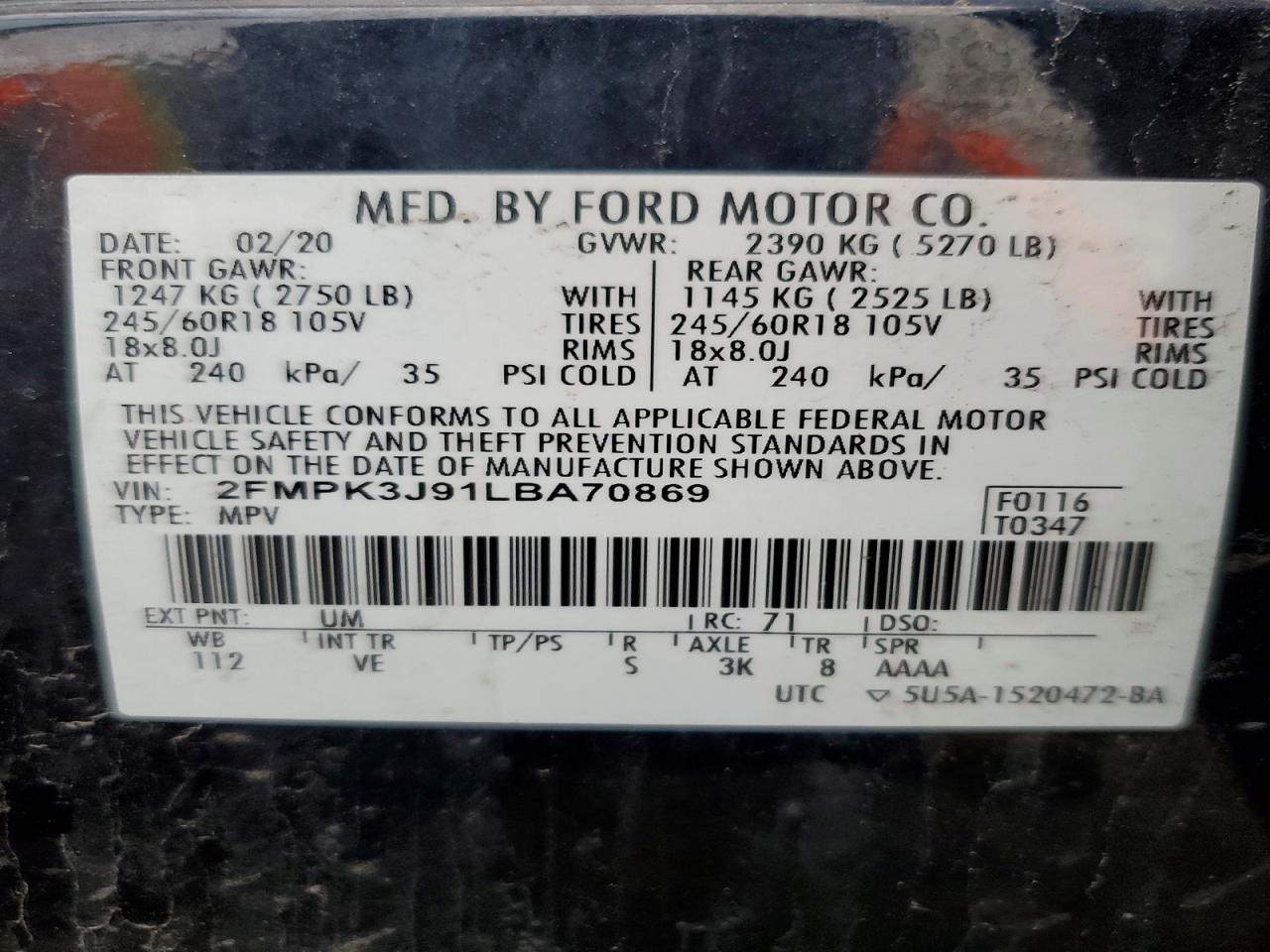 2020 FORD EDGE