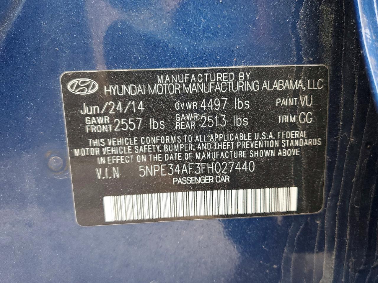 2015 HYUNDAI SONATA