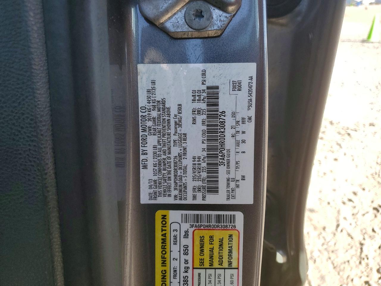 2013 FORD FUSION
