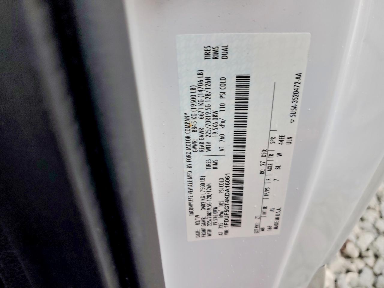 2019 FORD F550