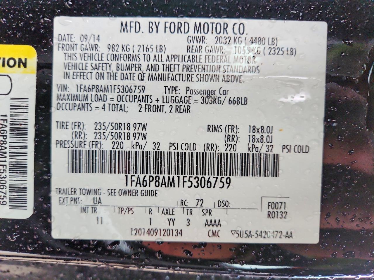 2015 FORD MUSTANG