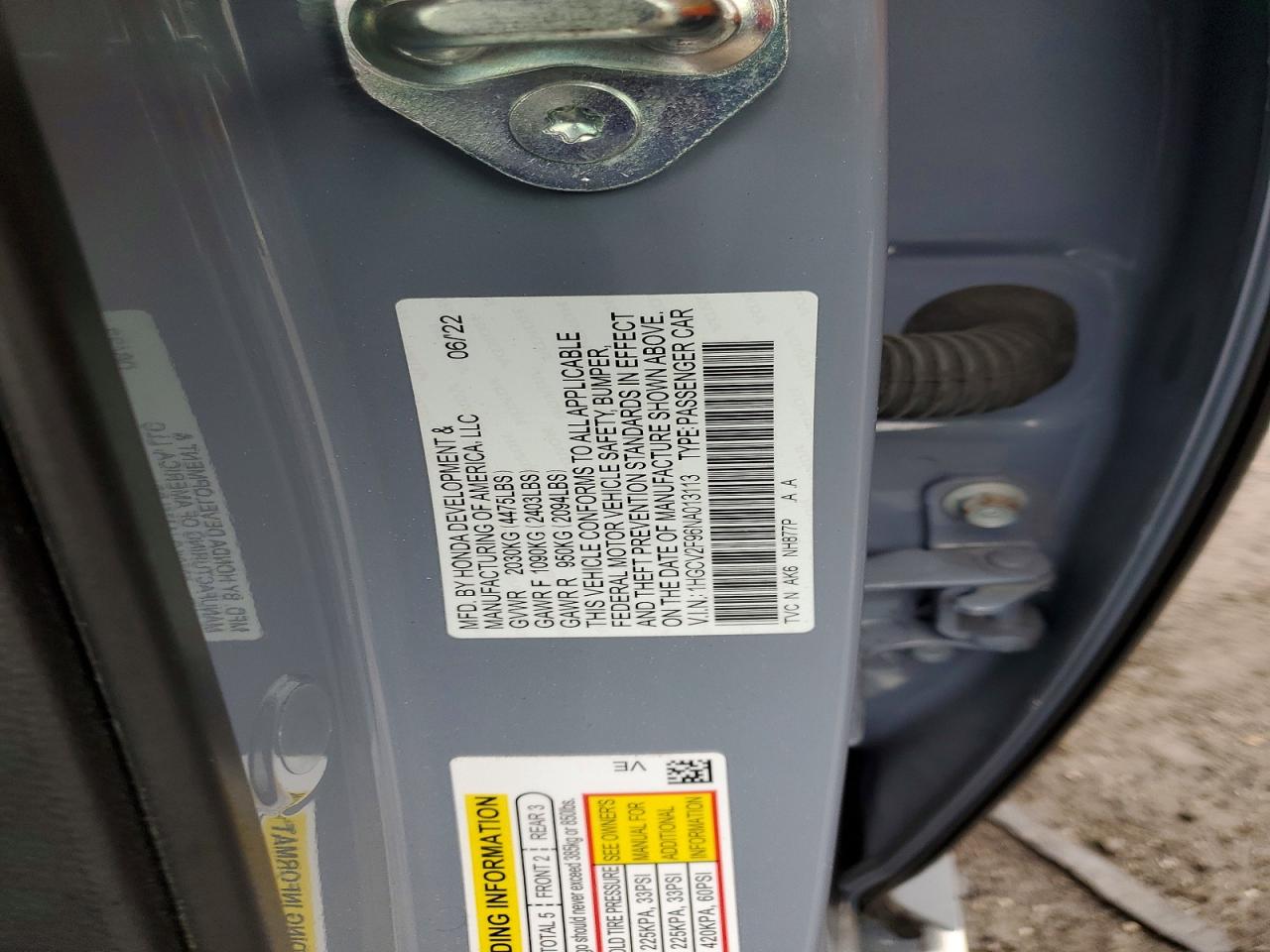 2022 HONDA ACCORD