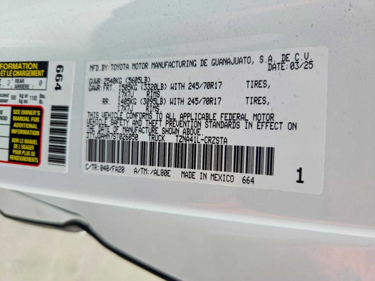 2025 TOYOTA TACOMA