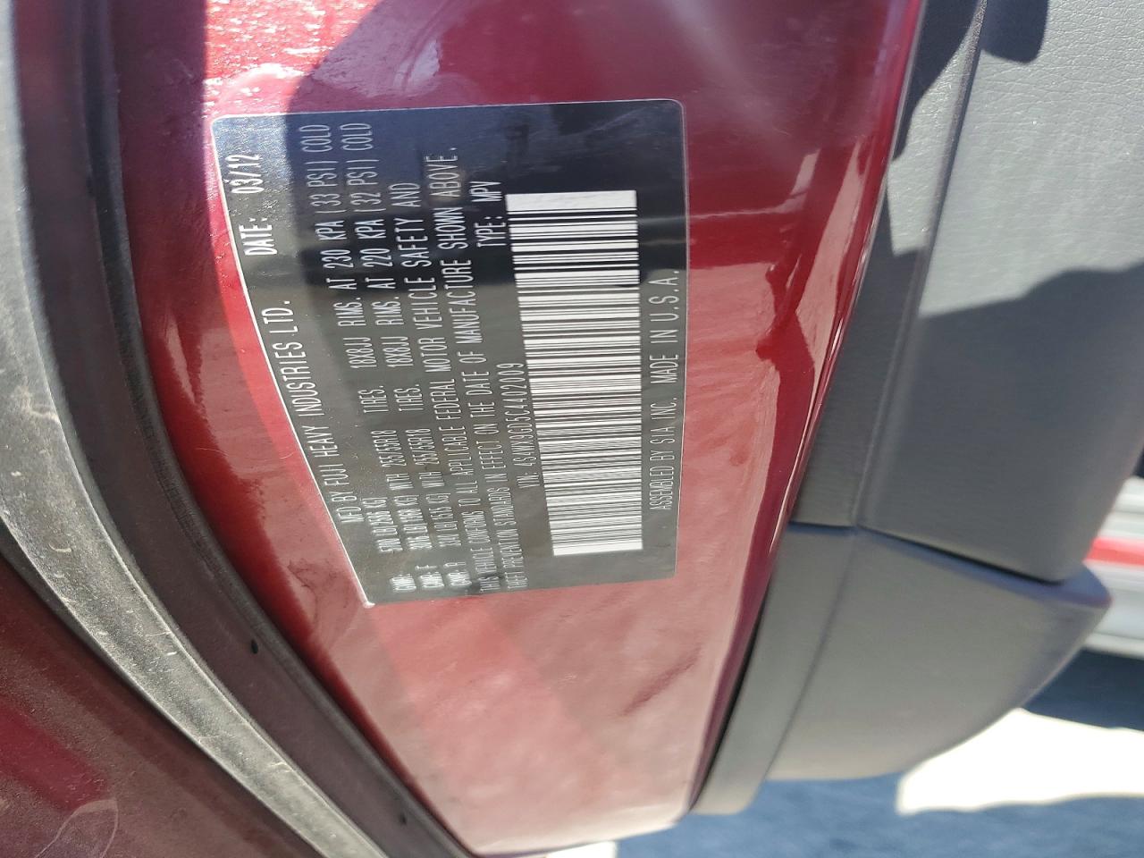 2012 SUBARU TRIBECA