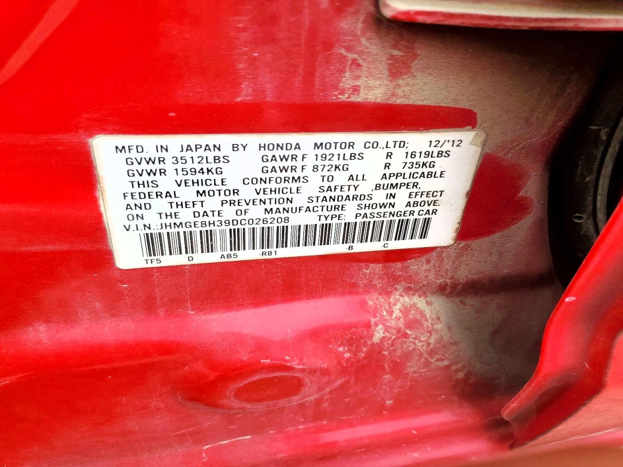 2013 HONDA FIT